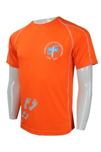 W207 訂製個人功能性運動衫 自製logo款功能性運動衫香港 蝦蘇線 週年紀念活動T恤 功能性運動衫專營店    橙色